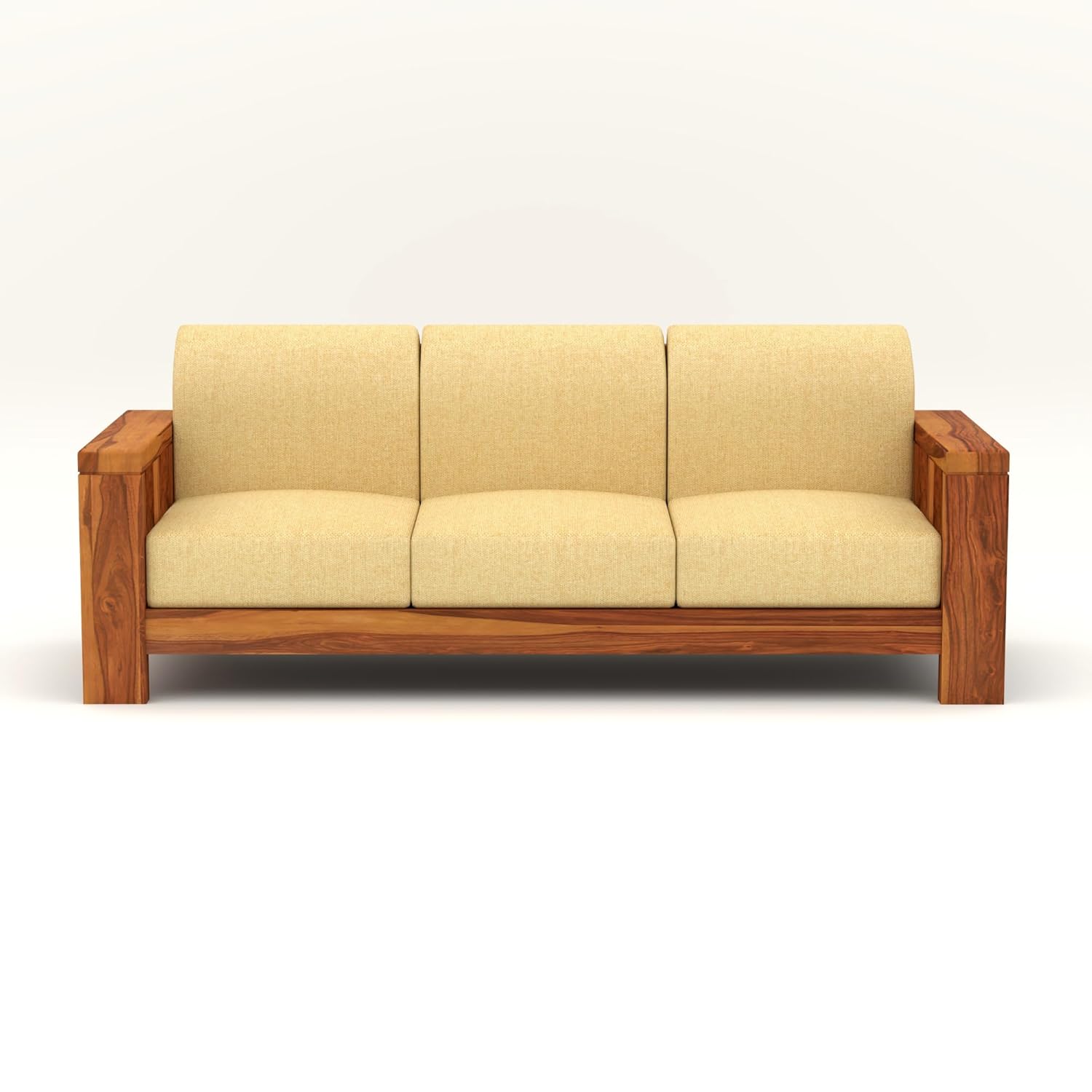 NATRAJ ART & CRAFT Sheesham Wooden 6 Seater Sofa Set for Living Room | Solid Wood Sofa | Rosewood Sofa Set for Home & Office | Lounge (Natural, 3+2+1 Seater)