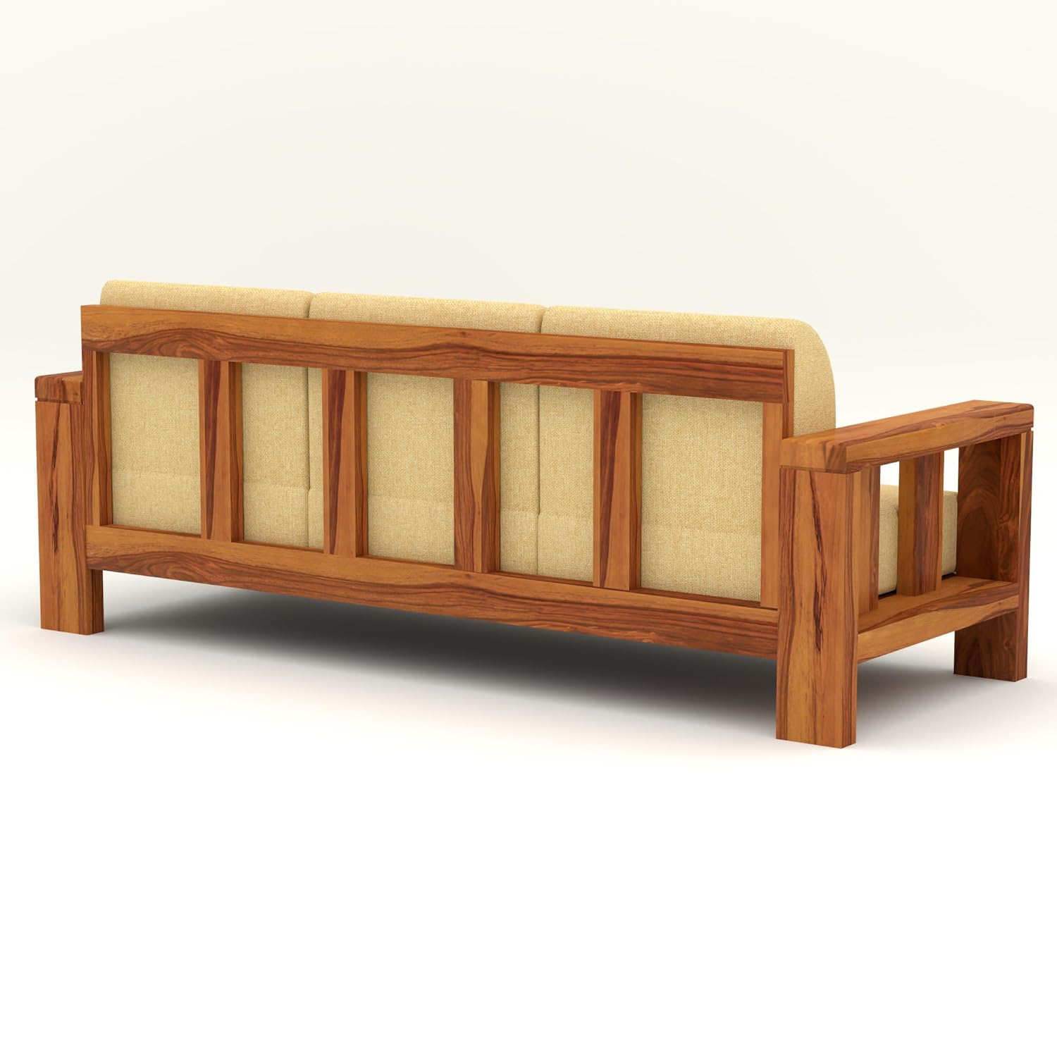 NATRAJ ART & CRAFT Sheesham Wooden 6 Seater Sofa Set for Living Room | Solid Wood Sofa | Rosewood Sofa Set for Home & Office | Lounge (Natural, 3+2+1 Seater)